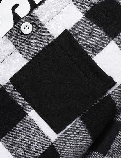 Toddler Baby Boy Clothes Plaid Button down Long Sleeve Hoodie Sweatshirt+Letter Print Pants Fall Winter Outfits