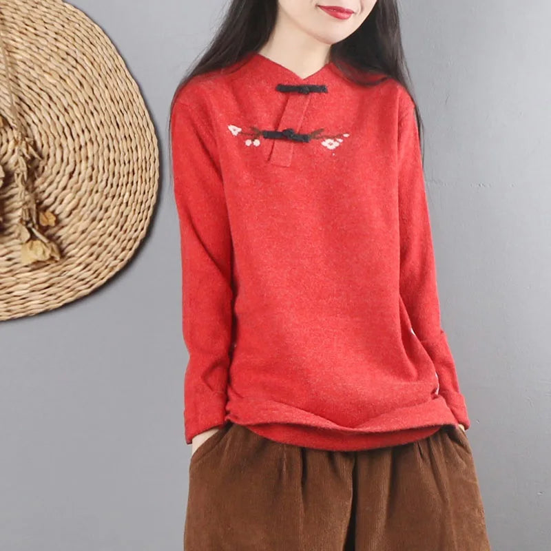 Chinese Style Clothing Women Clothes 2021 Cheongsam Top Chinese Traditional Shirt Blouse Cotton Hanfu Ladies Chinese Tops 12150