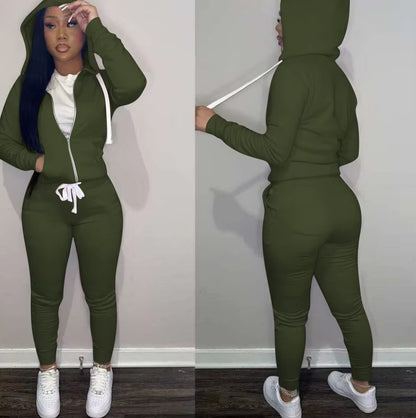 11 Colors Fall Winter 2 Piece Pants Set Women Fall 2025 Women Clothes Hoodies Sweatshirt Outfit Two Piece Pants Set Clothes