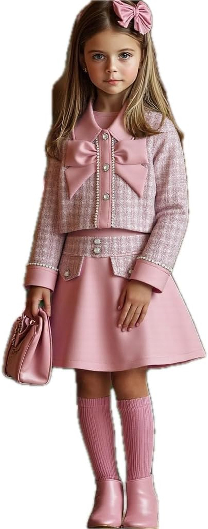Toddler Leather Jacket & Skirt Set - Fall/Spring/Winter Clothes for Toddler Girls | 2Pc Outfit