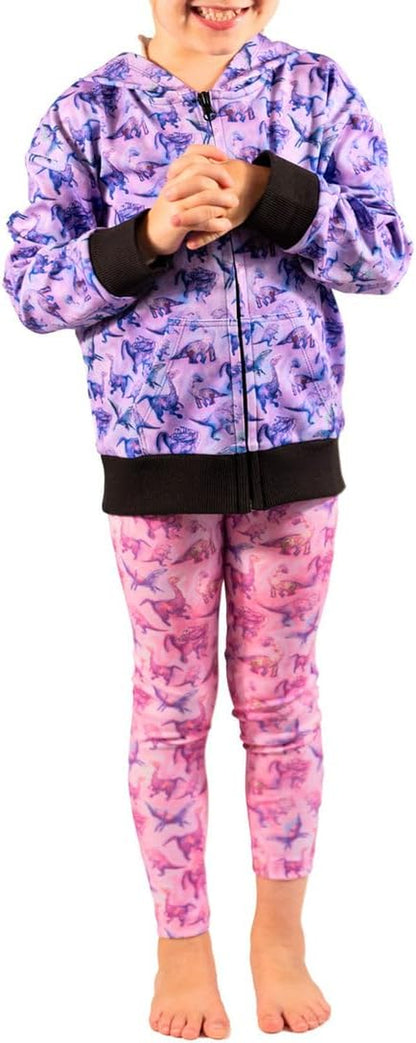 Girls Dinosaur Hoodie, Colorful Toddler Clothes, Dino Lovers, Dinosaur Clothes for Girls, Girl Clothes