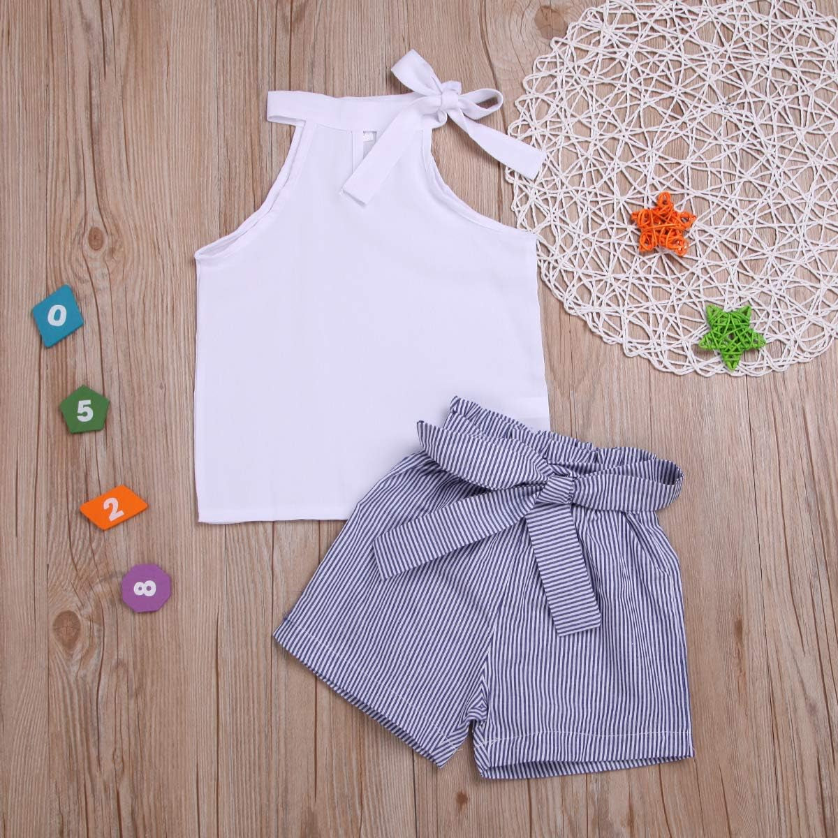 Kids Baby Girls Outfits Floral Ruffle off Shoulder Crop Tops + Bowknot Denim Shorts Skirt Set Toddler Summer Clothes