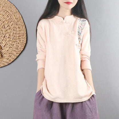 Chinese Style Clothing Women Clothes 2021 Cheongsam Top Chinese Traditional Shirt Blouse Cotton Hanfu Ladies Chinese Tops 12150