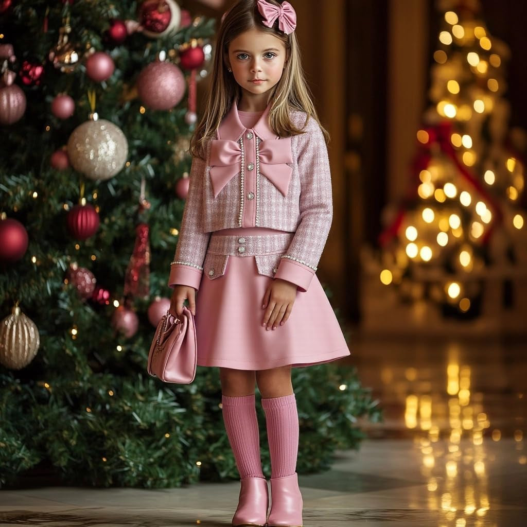 Toddler Leather Jacket & Skirt Set - Fall/Spring/Winter Clothes for Toddler Girls | 2Pc Outfit