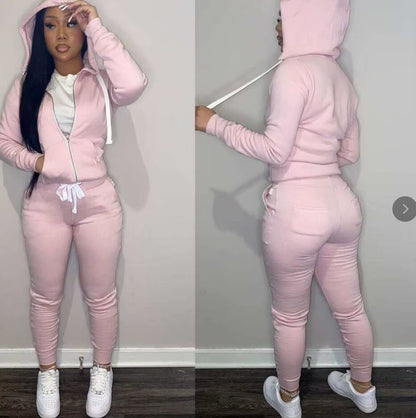 11 Colors Fall Winter 2 Piece Pants Set Women Fall 2025 Women Clothes Hoodies Sweatshirt Outfit Two Piece Pants Set Clothes