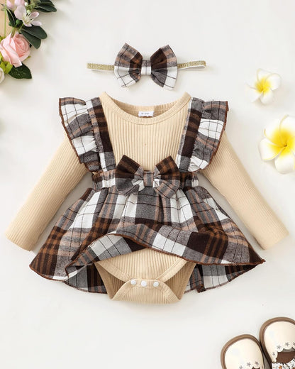 Baby Girl Clothes Infant Newborn Romper Winter Outfits Ruffle Sleeve Tops Flare Pant Set