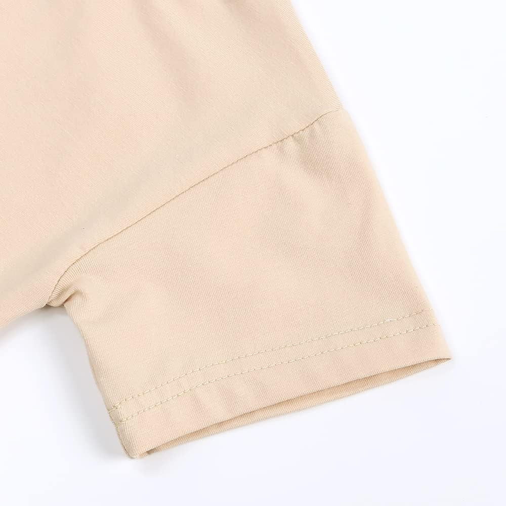 Toddler Kids Plain Short Sleeve T-Shirt and Shorts Set Unisex Cotton Summer Outfit Clothes for Little Boys or Girls