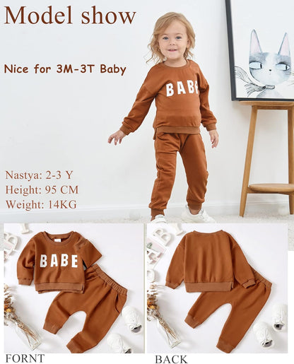 Baby Girl Clothes Newborn Infant Outfits Toddler Pullover Sweatshirt Winter Fall Ruffle Sleeve Tops Pants Set