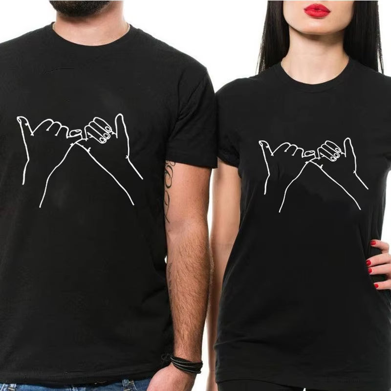 2024 Couples T-Shirt for Women Men Summer Clothing Short Sleeve Tops Tees Funny Print Matching Lover Outfits Casual O-Neck