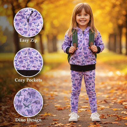 Girls Dinosaur Hoodie, Colorful Toddler Clothes, Dino Lovers, Dinosaur Clothes for Girls, Girl Clothes