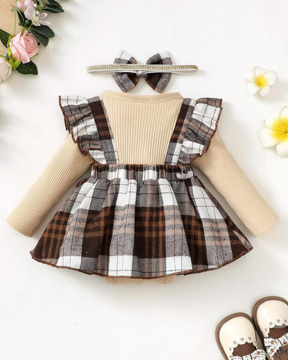 Baby Girl Clothes Infant Newborn Romper Winter Outfits Ruffle Sleeve Tops Flare Pant Set
