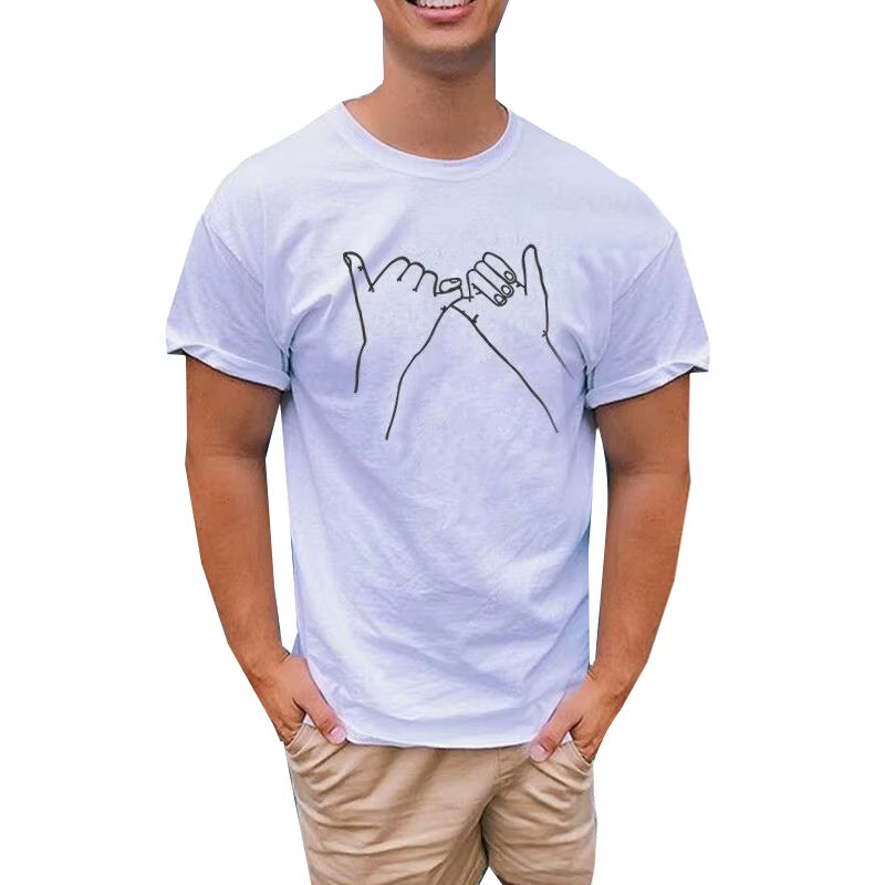 2024 Couples T-Shirt for Women Men Summer Clothing Short Sleeve Tops Tees Funny Print Matching Lover Outfits Casual O-Neck