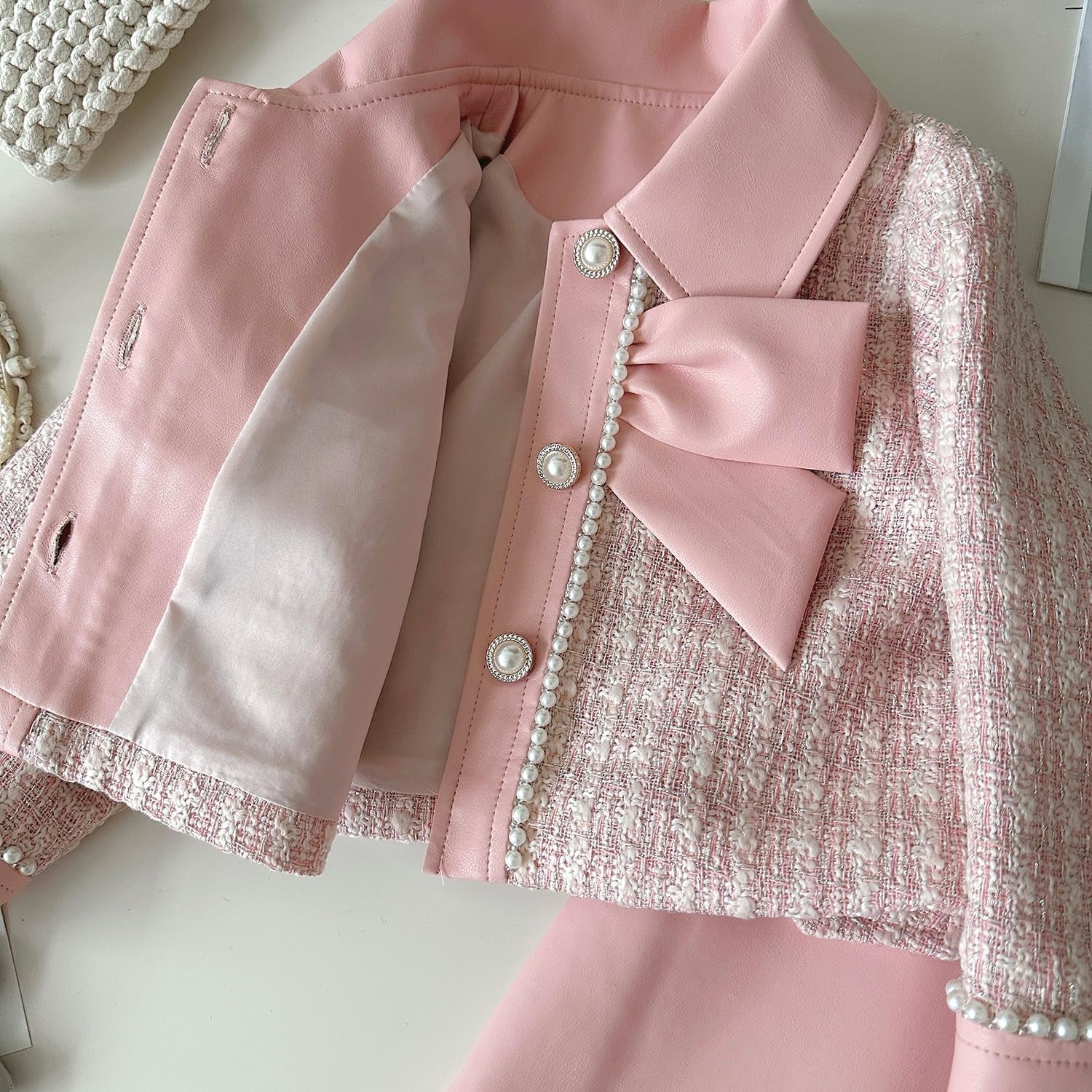 Toddler Leather Jacket & Skirt Set - Fall/Spring/Winter Clothes for Toddler Girls | 2Pc Outfit