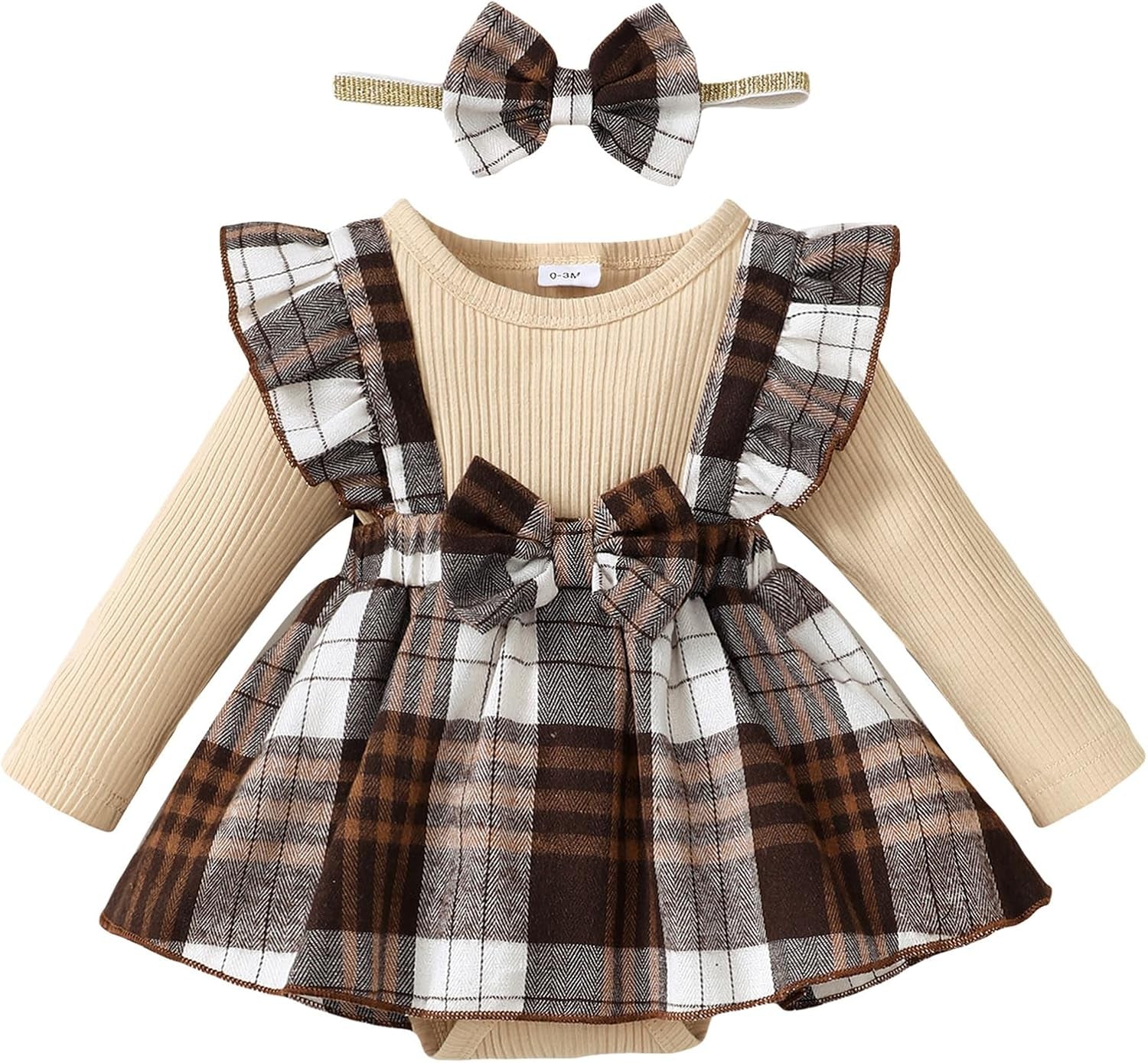 Baby Girl Clothes Infant Newborn Romper Winter Outfits Ruffle Sleeve Tops Flare Pant Set