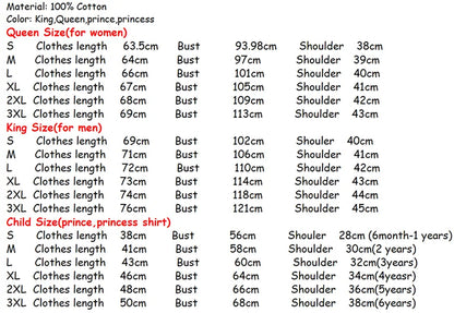 2024 NEW Funny KING QUEEN Letter Printed Black Tshirts  Summer Casual Cotton Short Sleeve Tees Tops Brand Loose Couple Tops