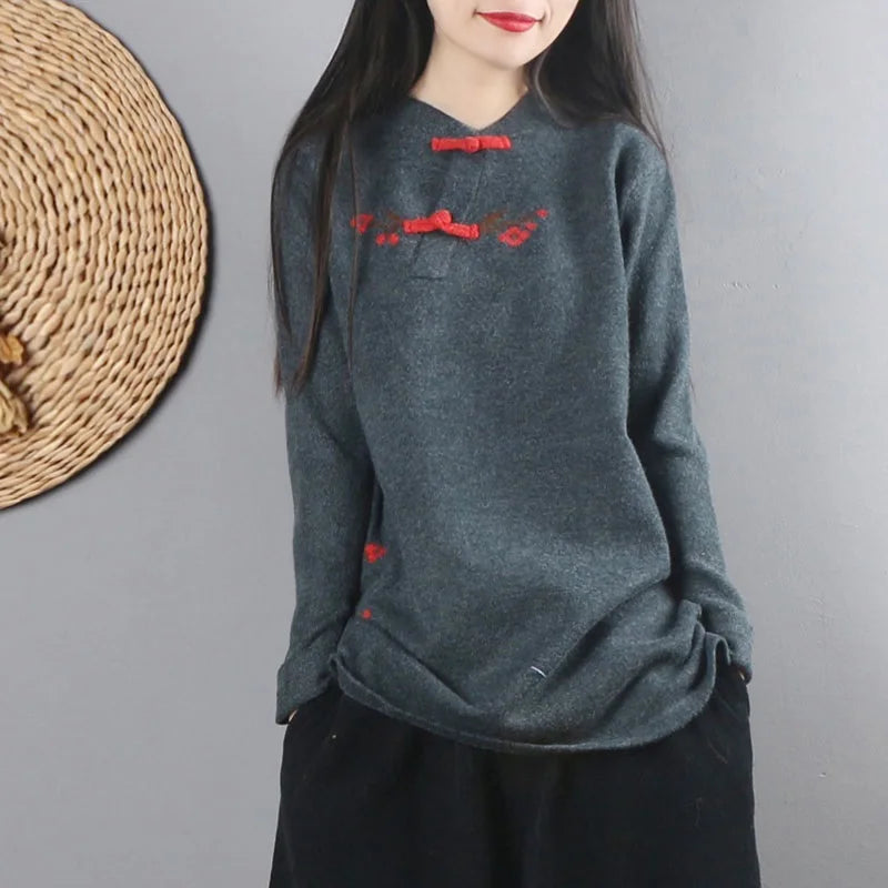 Chinese Style Clothing Women Clothes 2021 Cheongsam Top Chinese Traditional Shirt Blouse Cotton Hanfu Ladies Chinese Tops 12150